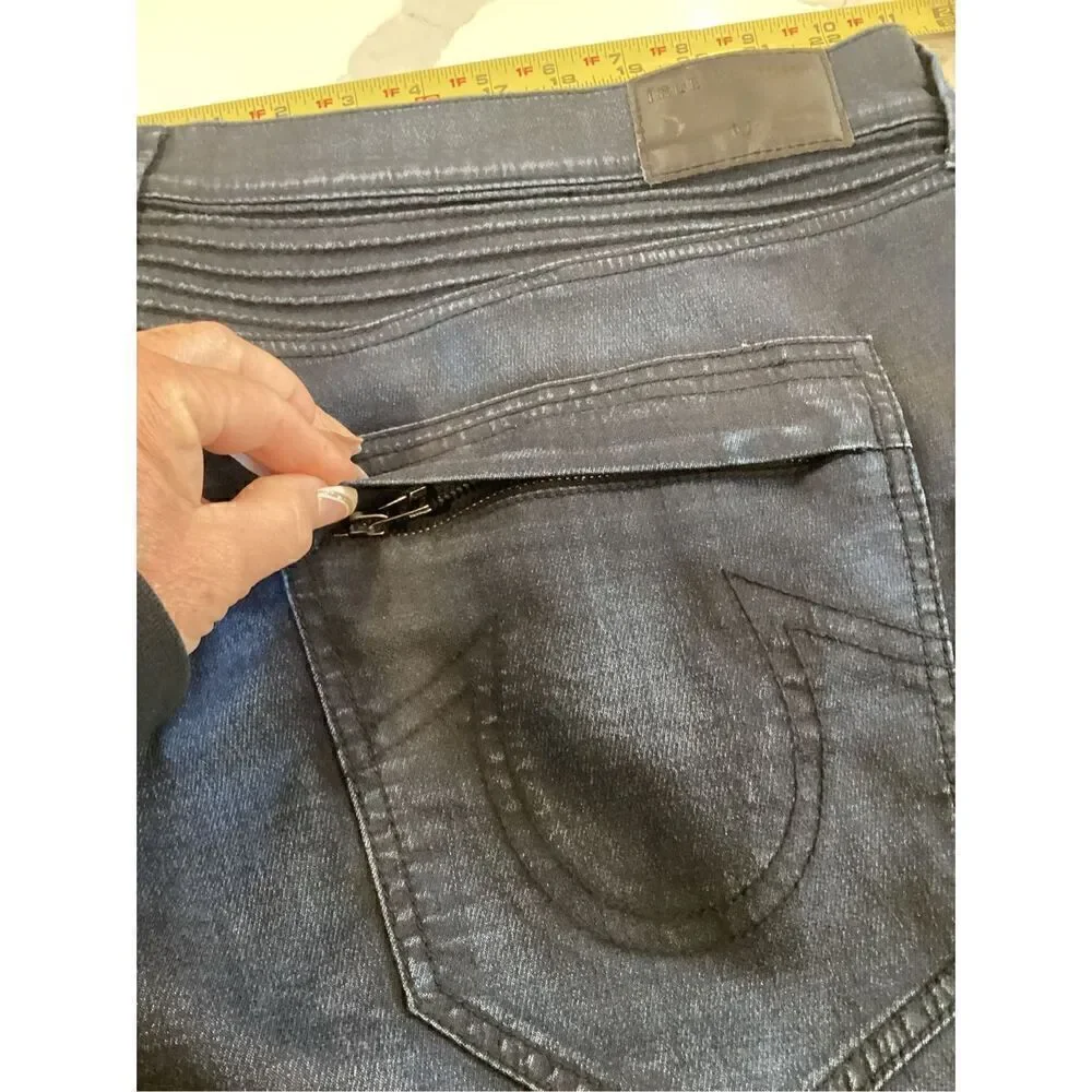 True Religion Mens Geno Moto Shorts Sz 42 Relaxed Slim Stretch 14” Inseam
